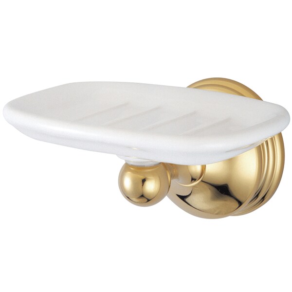 Vintage Wall-Mount Soap Dish, Polished Brass